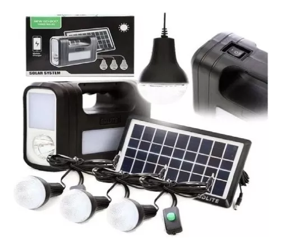 Kit Panel Solar Lámpara Led Portátil